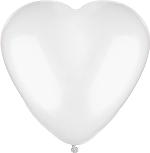 Globo Látex Corazón Blanco 11" (x6u)