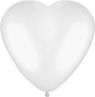 Globo Látex Corazón Blanco 11" (x6u)