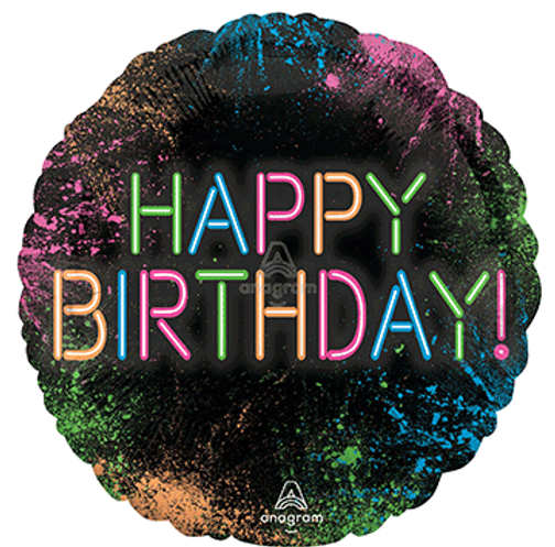 Let's Glow Crazy Birthday Foil Balloon 18"