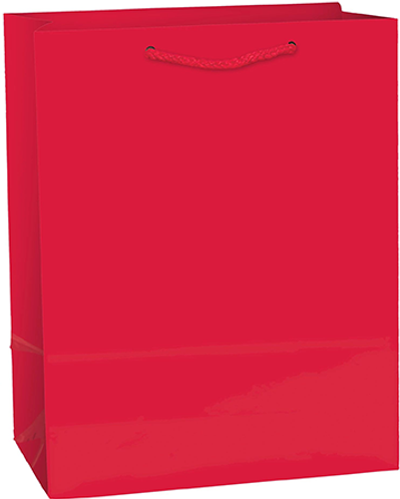 SOLID GLOSSY BAGS MED RED