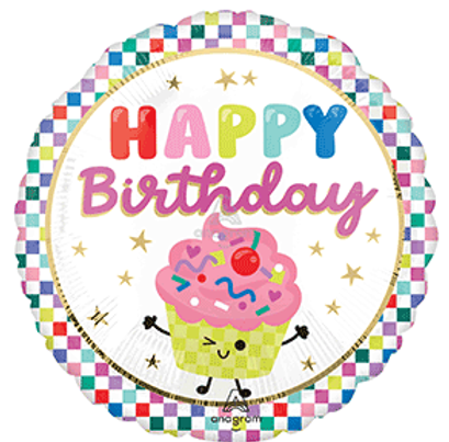 18" VIBRANT CUPCAKES BIRTHDAY