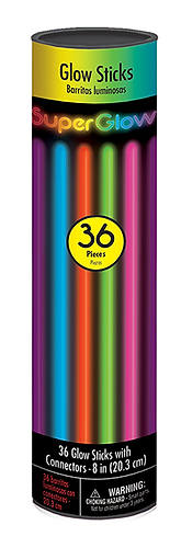 GLOW STICK 8" MULTI PACK 36CT