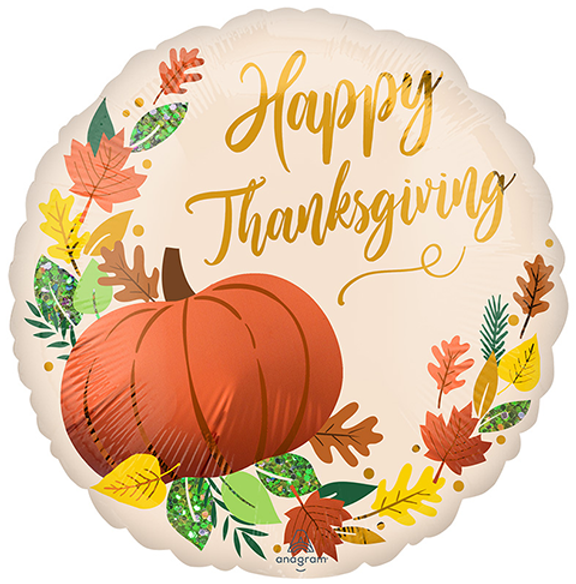 Fall Pumpkin Foil Balloon 18"