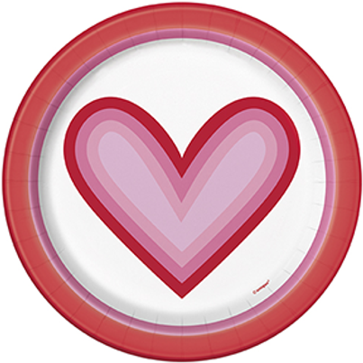 Retro Valentine Hearts Plates