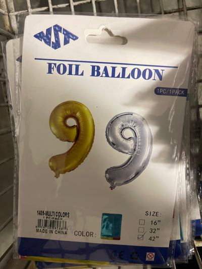 Foil Balloon Multi Colors 42” - Números (x1u)