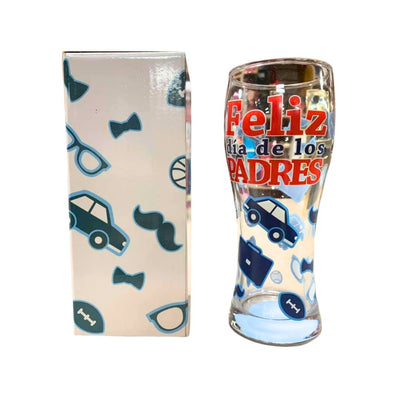 Feliz Dia de Los Padres Vaso Vidrio