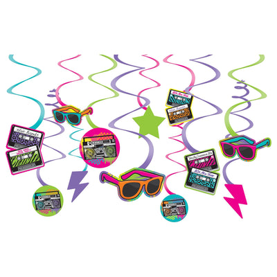 80's Value Pack Swirl Decorations