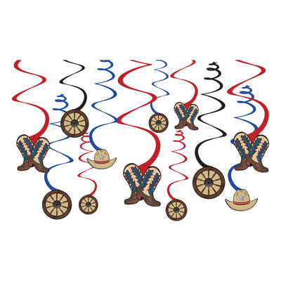 Western Value Pack Swirl Decorations (x12u)