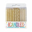 Glitter & Gold Spiral Candles 24pcs