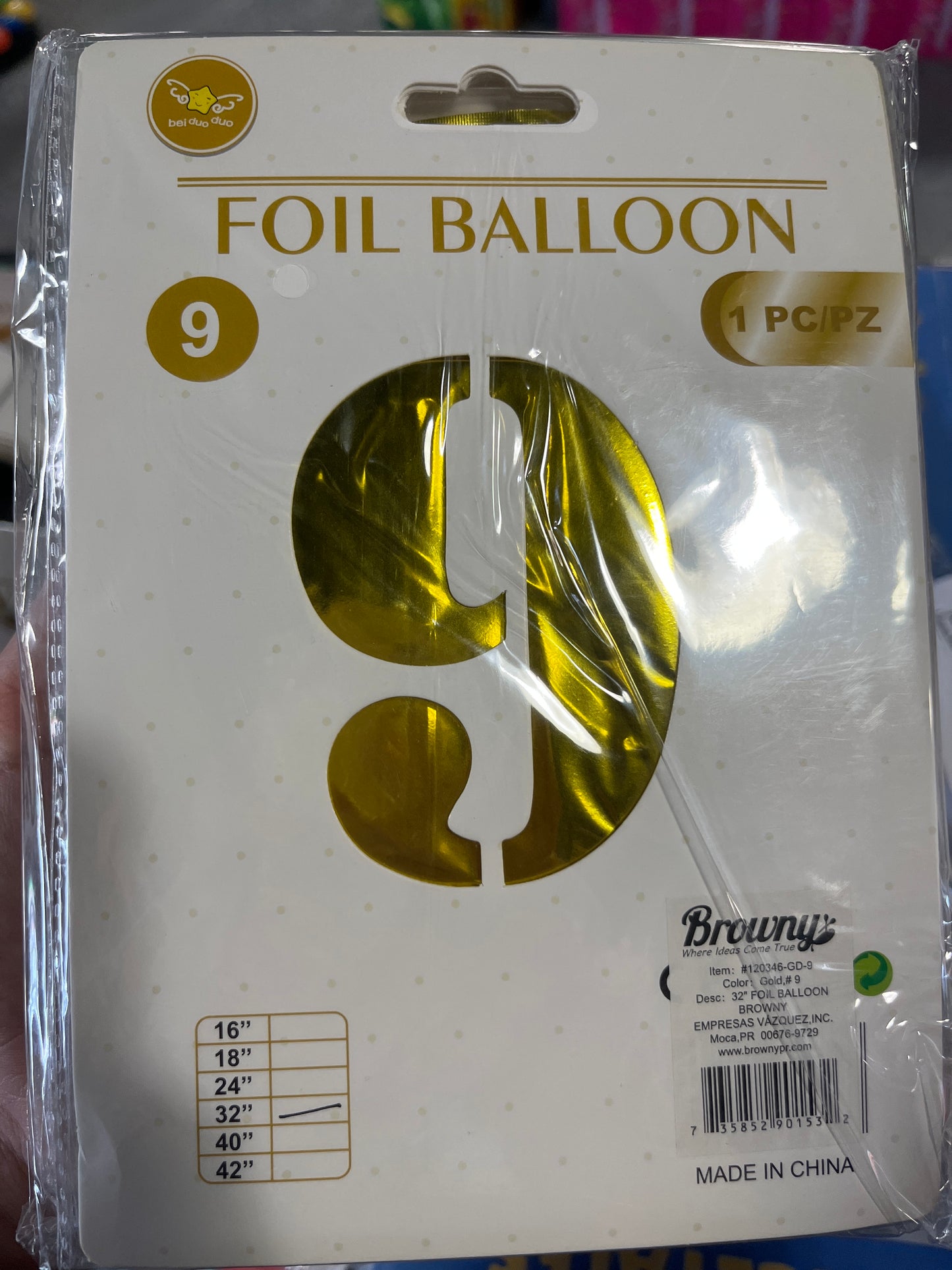 32” Foil Balloon Gold