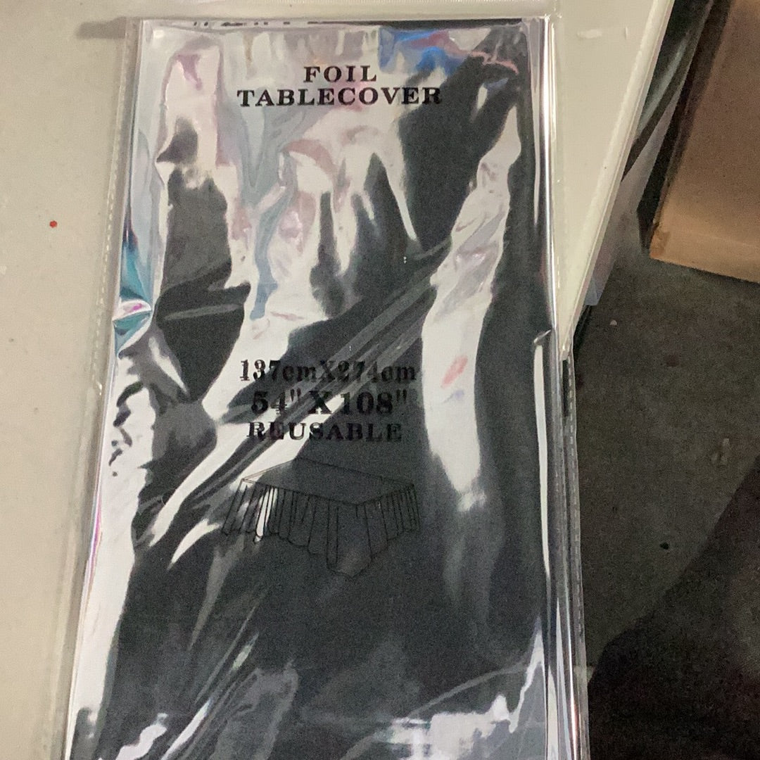 Foil table cover Silver