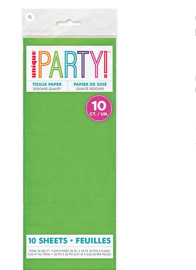Tissue Paper 10ct Lime Green