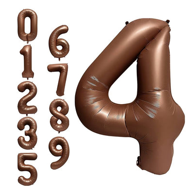 Number Foil Balloon 34” Matte Chocolate Brown