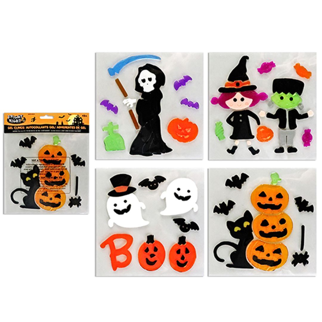 Decoración de Ventana Gel Halloween – 4 Estilos (x1u)