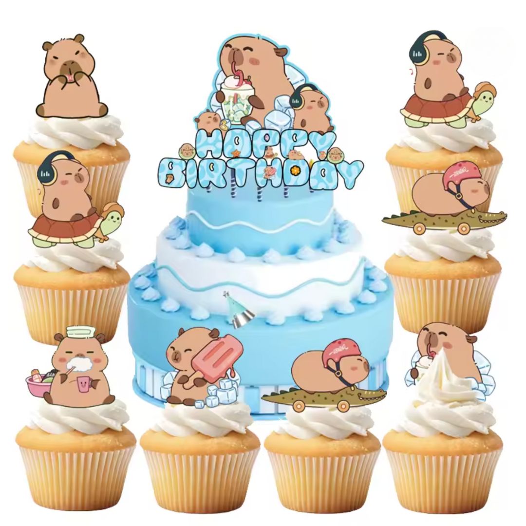 Cupcake Toppers Capybara (x24u)