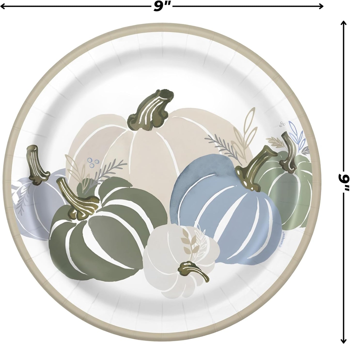 Modern Pastel Thanksgiving Plates 9" 8pcs