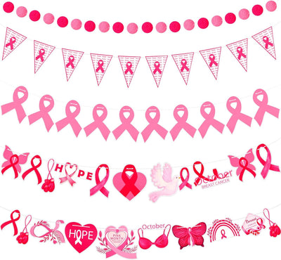 Banderín Cinta Rosa y Blanca (Cancer de Mama)