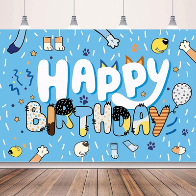 Backdrop Bluey Blue Dog Happy Birthday