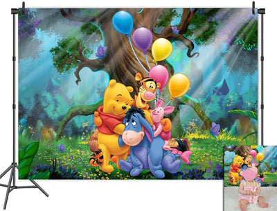 Backdrop Cartoon Winnie the Pooh Forest Animals
