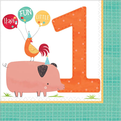 Baby Farm Banyard #1 Lunch Napkins (x16u)