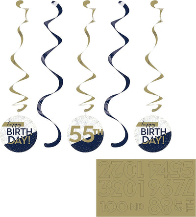 Espirales Decorativos Personalizables Navy and Gold (x5u)