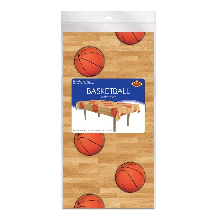 Basketball Plastic Rectangular Tablecover 54in x 108in
