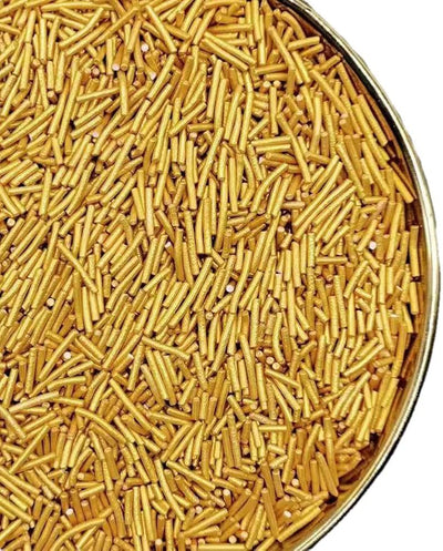 Sprinkle Jimmies Crisp Gold pqt 1.2oz
