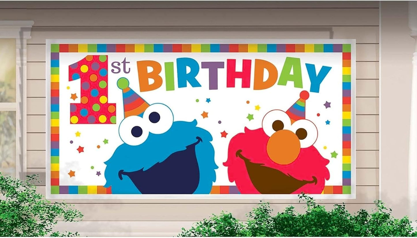 Elmo One "1st Birthday" Banner 5ft (x1u)