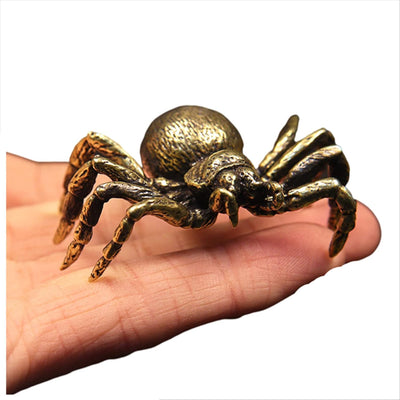 Araña Metálica Halloween Oro Rústico