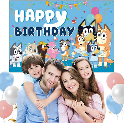 Backdrop Bluey Happy Birthday