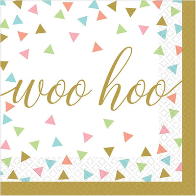 Confetti Fun Napkins "Wo Hoo"(x36u)