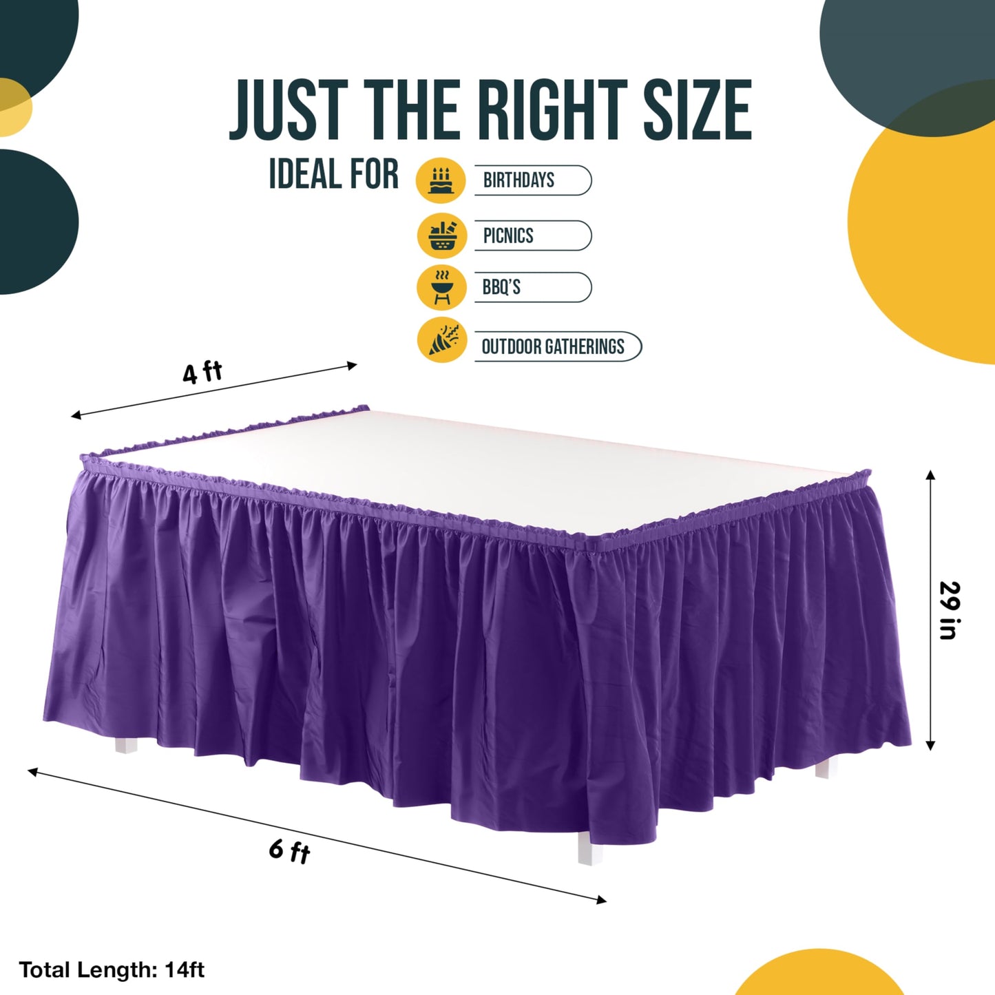Table Skirt 29x14 Purple