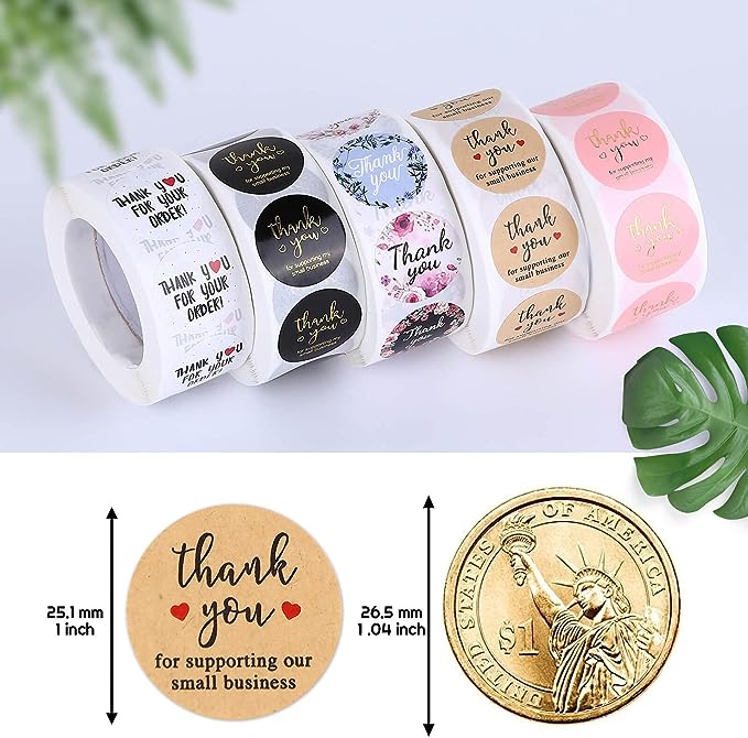 Thank You Sticker Rollo (500 unidades) - Todos los Modelos