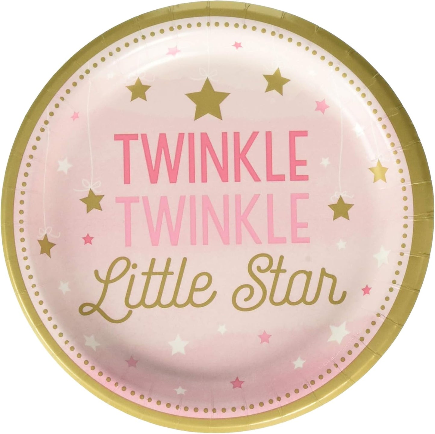 Twinkle Twinkle Little Star Pink Plates 7" (x8u)