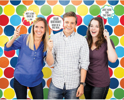 Photobooth Backdrop Colour Dots 6ft (x1u)