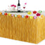 Falda de Mesa Hawaiana 108"x29" (Color Natural y Verde)