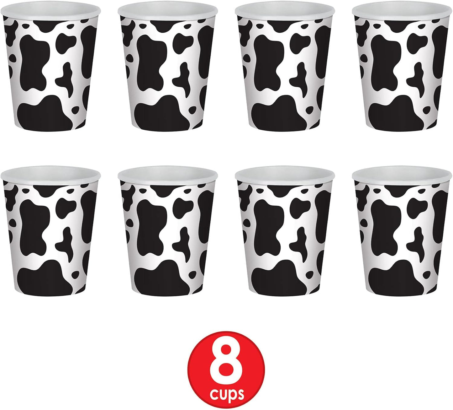 Cow Print Vasos 9oz (x8u)