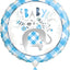 Globos Redondos de Elefante Floral de Papel de Aluminio Azul (18 pulgadas)