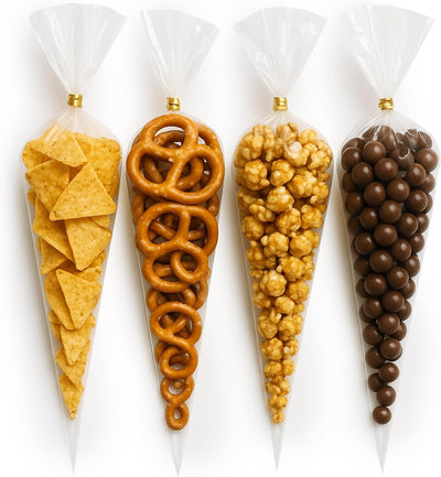 Clear Large Cone Cello Bags (x25u)