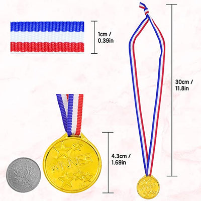 Medallas Premio Plástica Dorado (x1u)