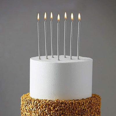 Birthday Candle Large Gold/Silver (x6u)
