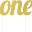 Cake Topper "One" Glitter Gold (x1u)