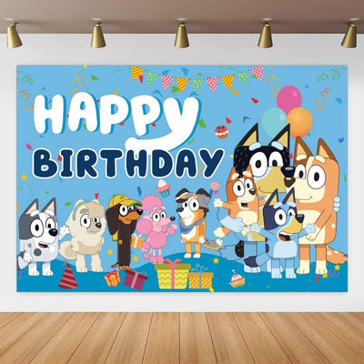 Backdrop Bluey Happy Birthday