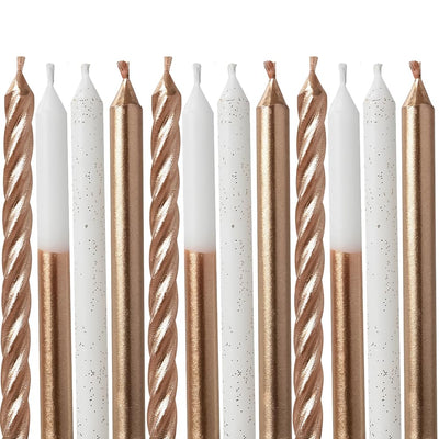 Candles Rose Gold Mix 12ct