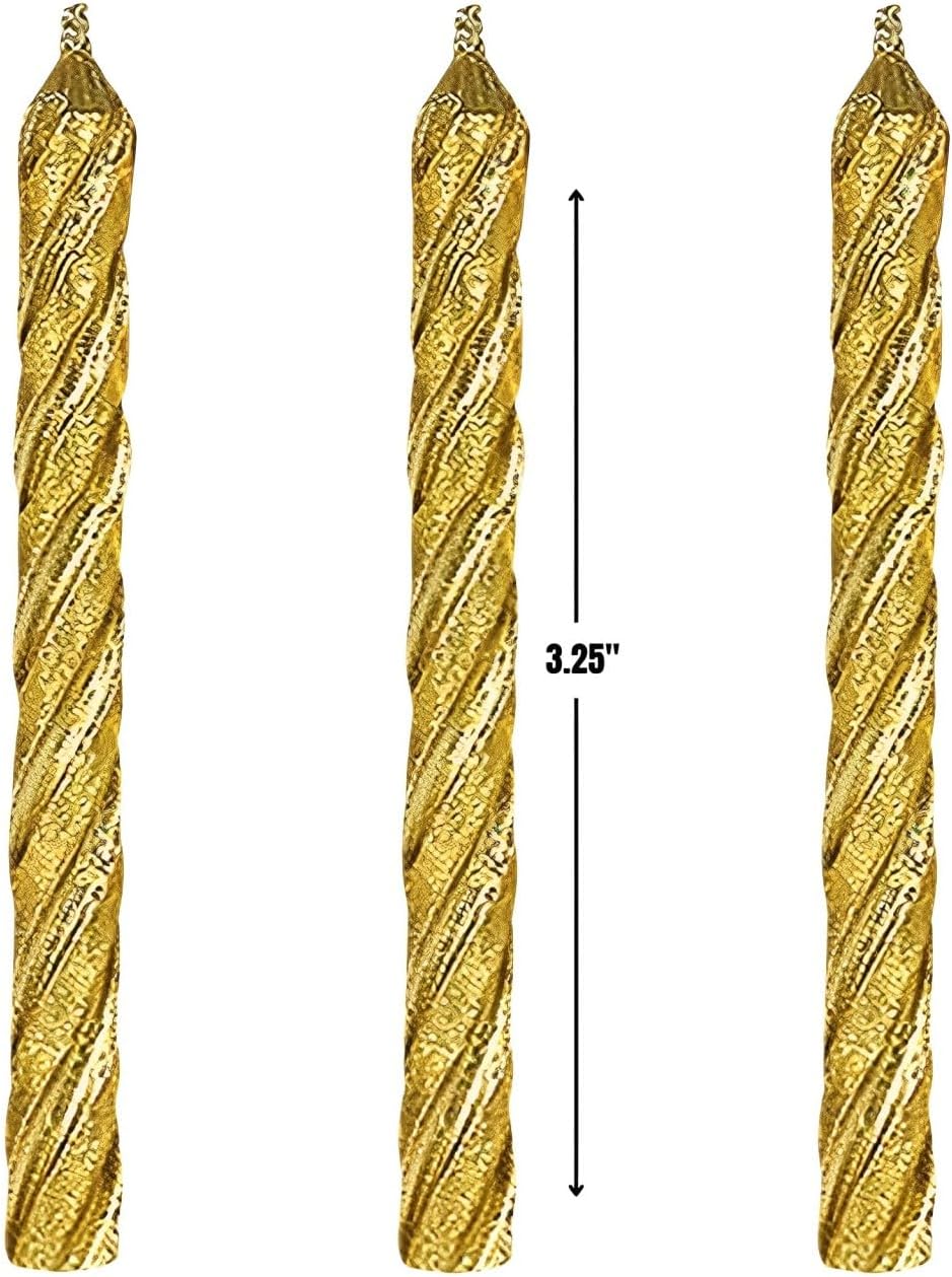 Gold Spiral Birthday Candles (x12u)