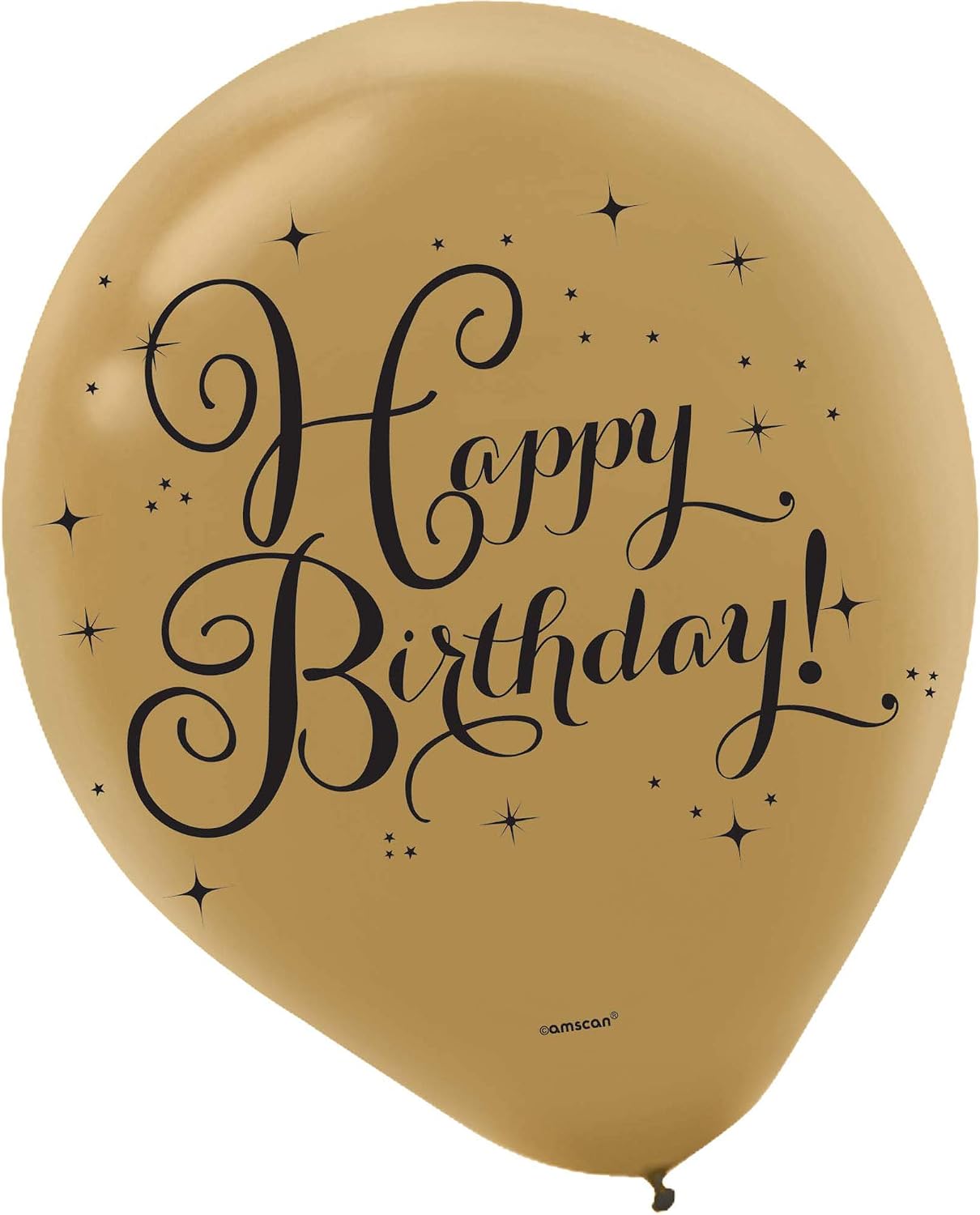 Gold Birthday Latex Balloons 12" (x15u)