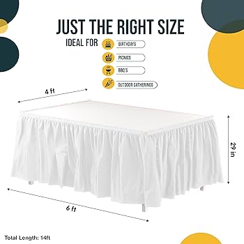 TABLE SKIRT 29” x 14” WHITE