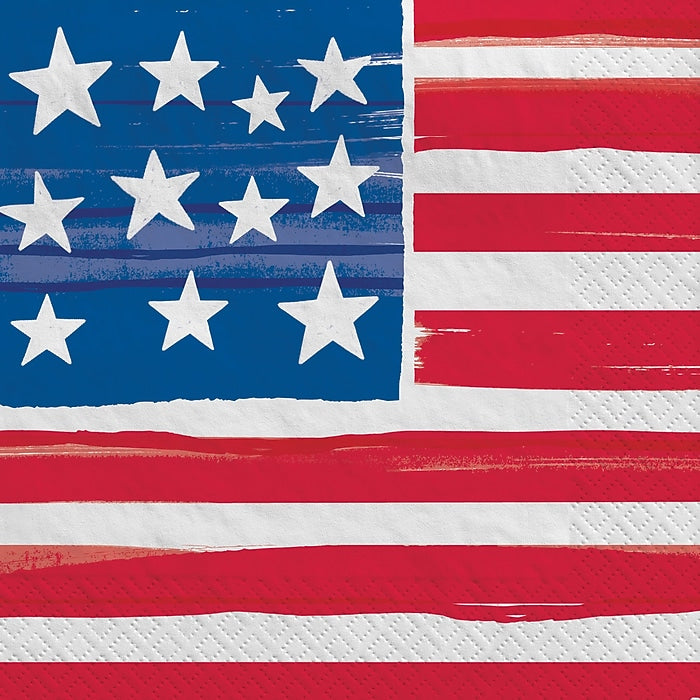 Painted Patriotic USA Lunch Napkins (x16u)