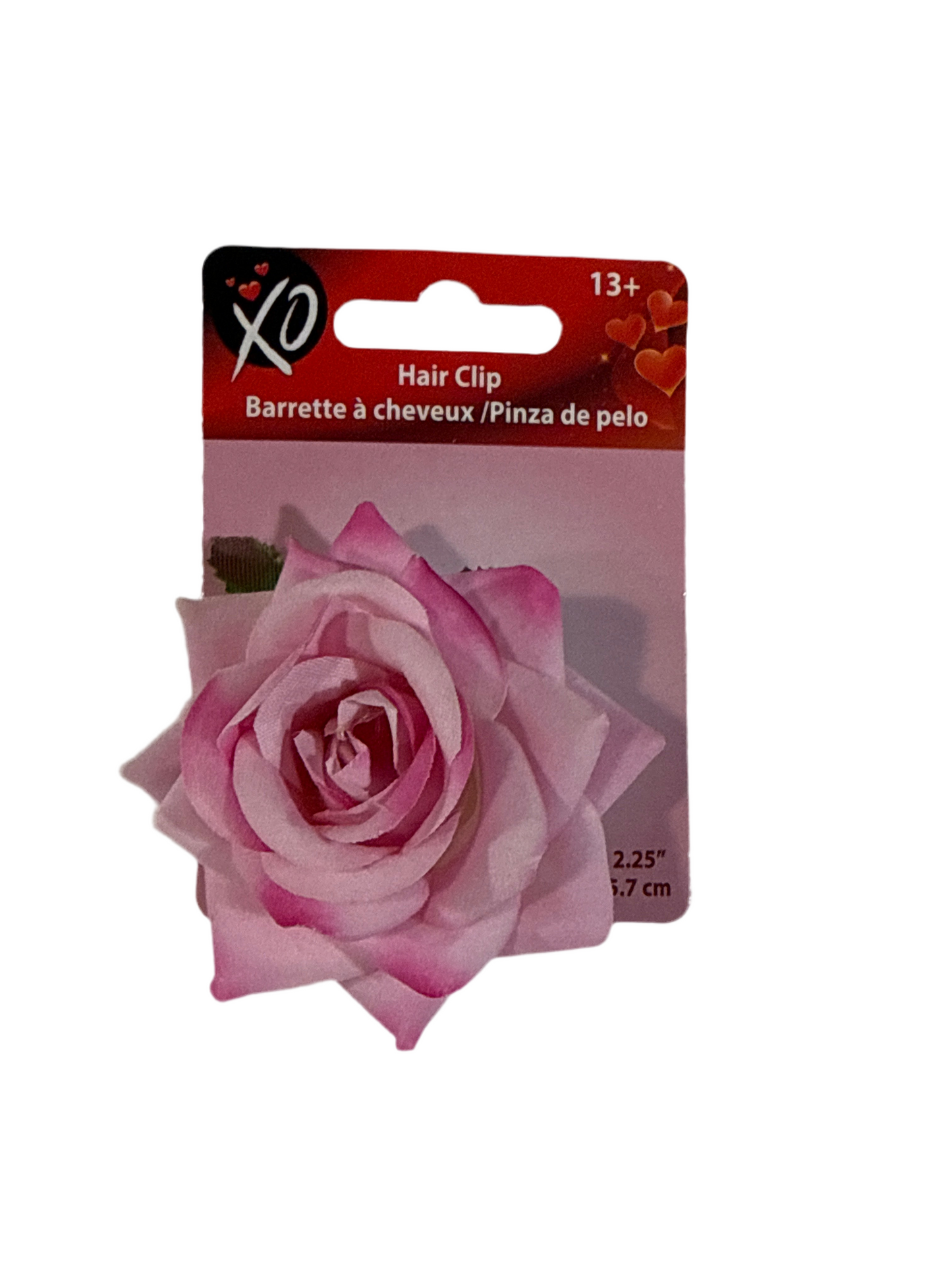 Broche/Clip para Cabello con Rosa - 2.25 in