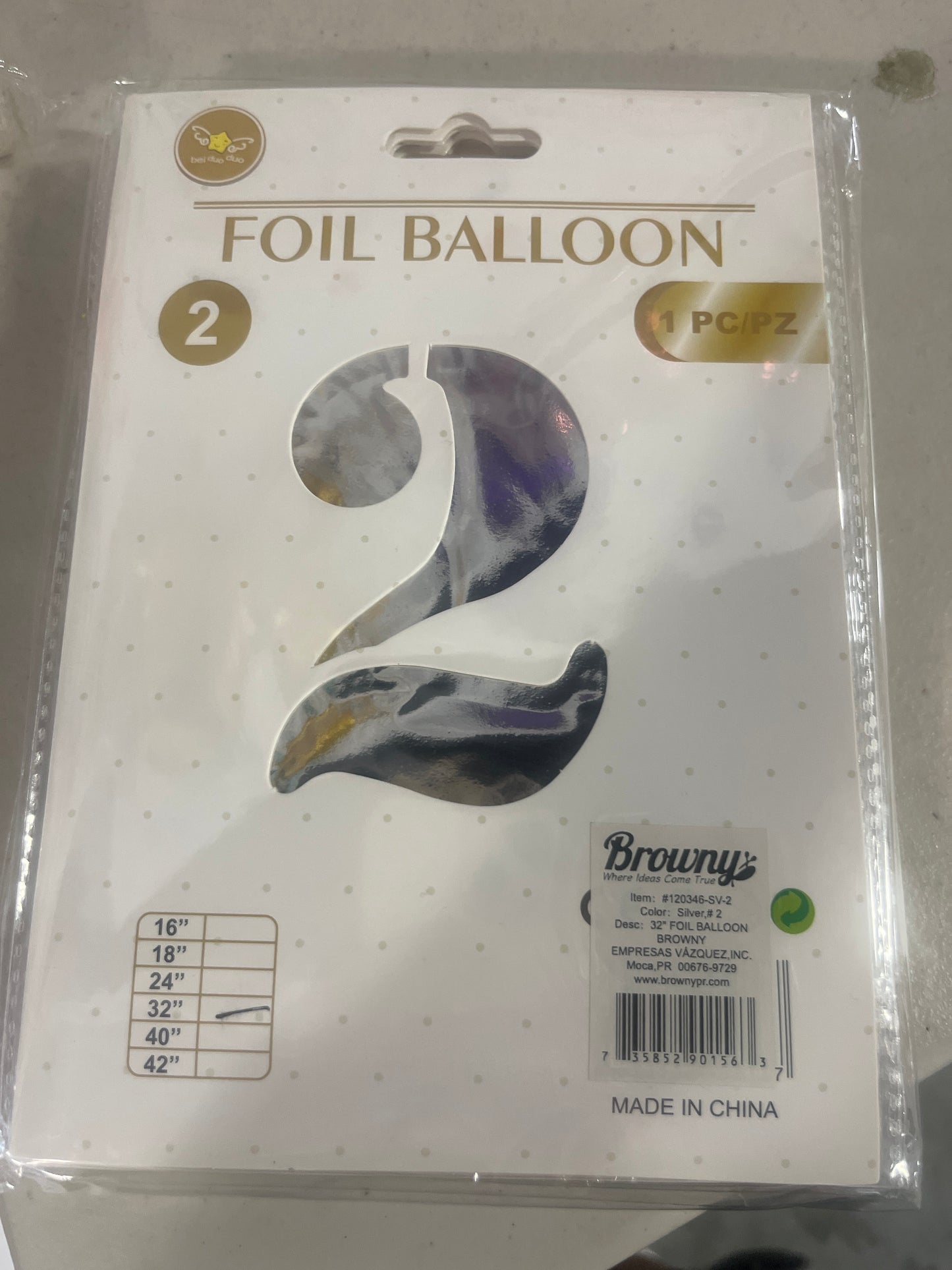 32” Foil Balloon Silver